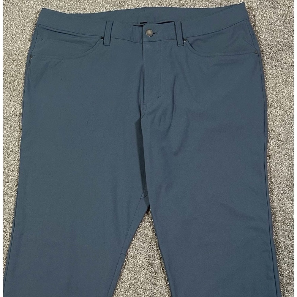Lululemon ABC Pant Slim Men's 36 Iron Blue Warpstreme Stretch 5-Pocket Commuter - Picture 3 of 10
